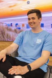 T-shirt niebieski z Logo unisex