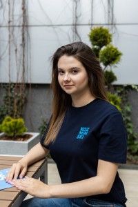 T-shirt granatowy z Logo unisex